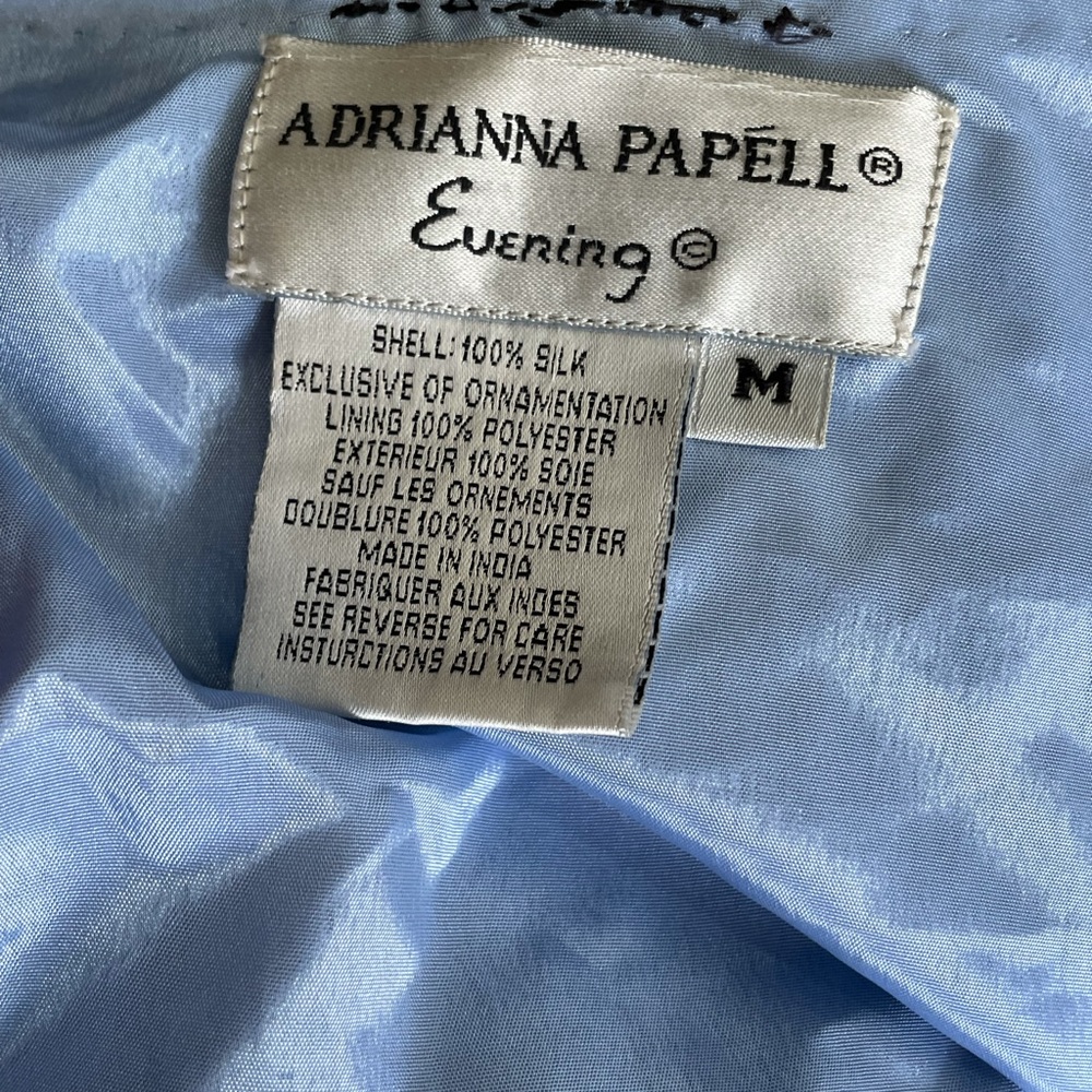 Adrianna Papell Beaded Suit Fancy Top Blue beauty~Size M - Picture 5 of 6
